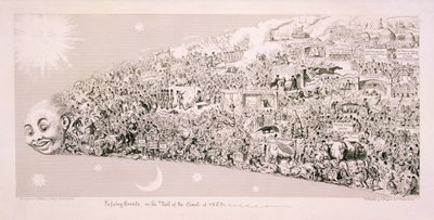 „Przemijające wydarzenia, czyli ogon komety z 1853 roku” autorstwa George Cruikshank