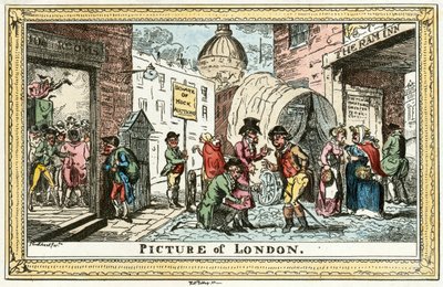 „Obraz Londynu”, 1820 r. autorstwa George Cruikshank