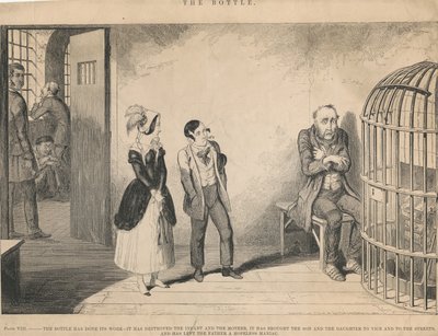 Tablica VIII, Butelka spełniła swoje zadanie autorstwa George Cruikshank