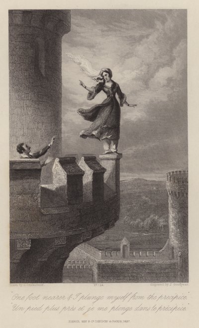 Rebecca i templariusz (rycina) autorstwa George Cruikshank