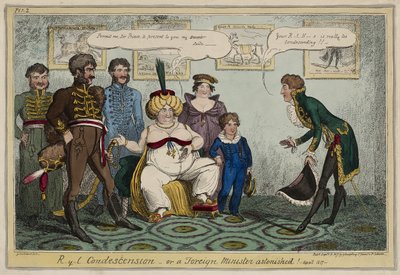 Królewska Protekcjonalność lub Minister Spraw Zagranicznych zdumiony! - kwiecień 1817 - 15 wrzesień autorstwa George Cruikshank
