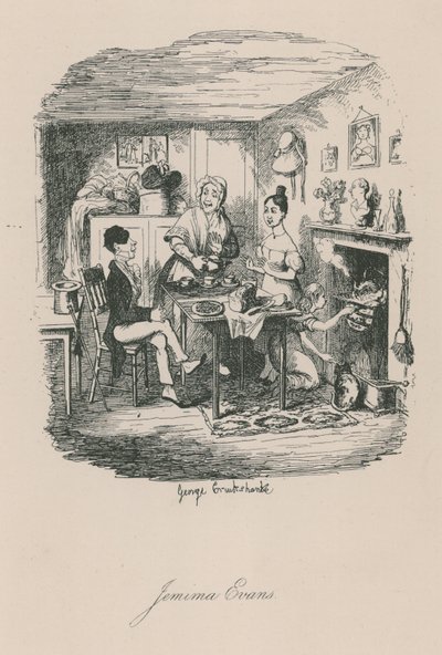 Scena z życia w Londynie: Jemima Evans autorstwa George Cruikshank