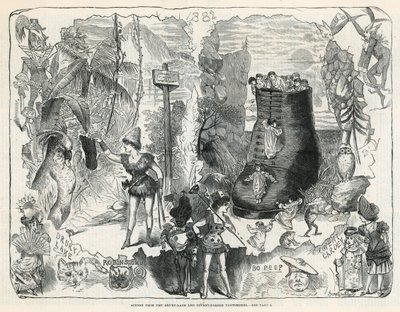 Sceny z pantomim Drury Lane i Covent Garden autorstwa George Cruikshank