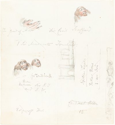Szkice Groteskowych Twarzy autorstwa George Cruikshank