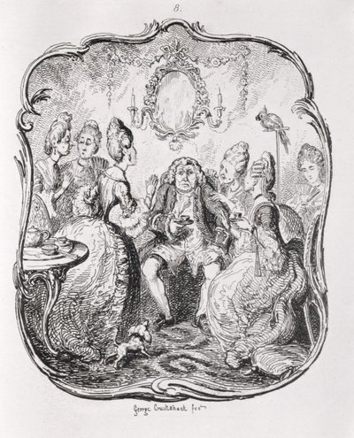 Squire Western i jego Lady Cousins, z „Tom Jones, The History of a Foundling”, grawerowane przez artystę, ilustracja z „The Works of Henry Fielding”, wyd. przez Henry