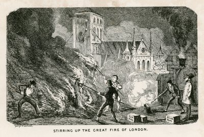 Wzbudzanie wielkiego pożaru Londynu autorstwa George Cruikshank