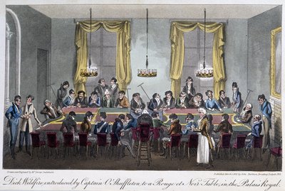 Stół do gier w Palais Royal - w „Życiu w Paryżu” Davida Careya, Londyn autorstwa George Cruikshank