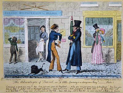 „Zalety podróży” lub „Mała nauka jest niebezpieczna” autorstwa George Cruikshank