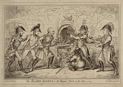 The Allied Bakers lub The Corsican Toad in the Hole, opublikowany 1 kwietnia autorstwa George Cruikshank