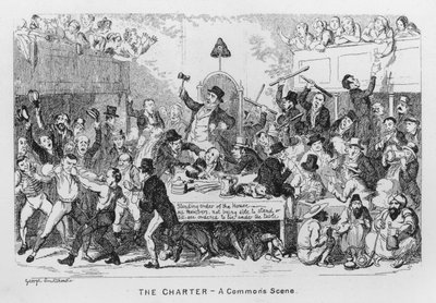 Karta, scena Commons (grawerowanie) autorstwa George Cruikshank