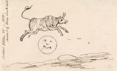 Krowa skacze nad księżycem autorstwa George Cruikshank
