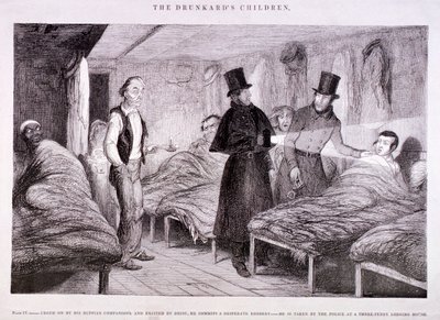 „Dzieci pijaka”, ok. 1847 r. autorstwa George Cruikshank
