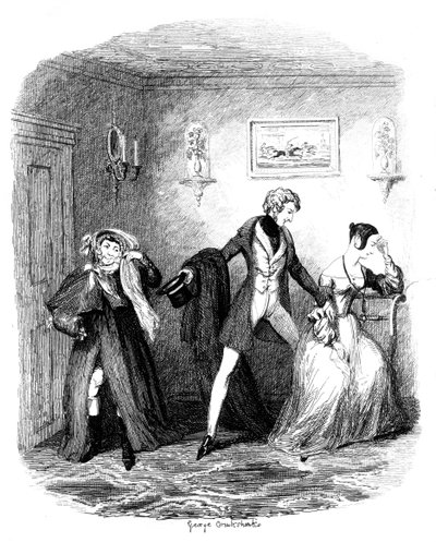 Ucieczka, początek XIX wieku autorstwa George Cruikshank