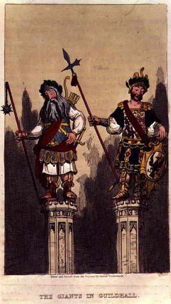 „The Giants in Guildhall“, baras. c.1824polis autorstwa George Cruikshank
