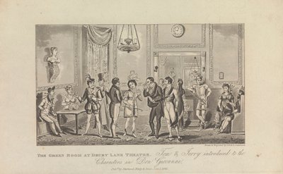 Green Room w Drury Lane Theatre autorstwa George Cruikshank