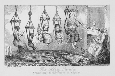 Szczęśliwa rodzina, cicha wskazówka dla żon Anglii (rycina) autorstwa George Cruikshank
