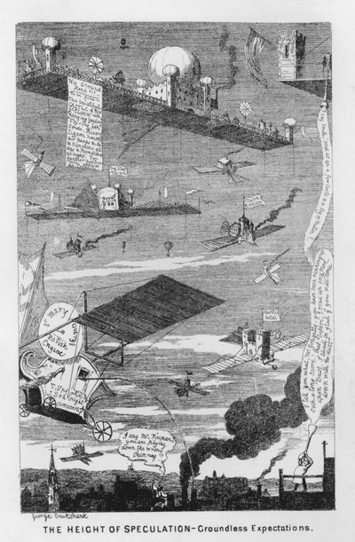 Szczyt spekulacji, bezpodstawne oczekiwania (rycina) autorstwa George Cruikshank