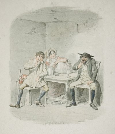 Żyd i Morris Bosle zaczynają się wzajemnie rozumieć autorstwa George Cruikshank