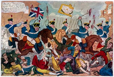 Masakra Peterloo, czyli Brytyjczycy strajkują w domu, 1819 1904. autorstwa George Cruikshank