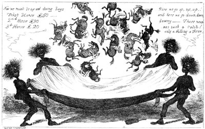 The Monster Sweeps, podrzucenie na derby, XIX wiek. autorstwa George Cruikshank