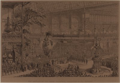 Otwarcie Wielkiej Wystawy Przemysłowej Wszystkich Narodów, 1 maja autorstwa George Cruikshank