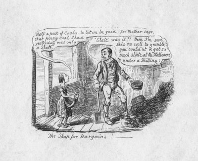 Sklep Okazji, 1829 autorstwa George Cruikshank