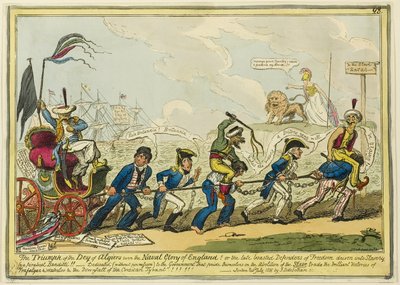 Triumf Deja Algieru nad chwałą marynarki wojennej Anglii!!! autorstwa George Cruikshank