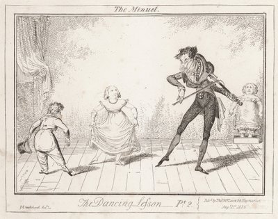 Lekcja tańca: Menuet autorstwa George Cruikshank