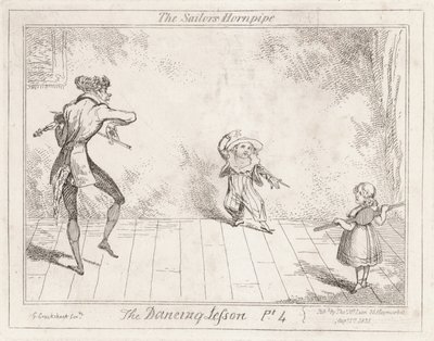 Lekcja tańca: hornpipe marynarza autorstwa George Cruikshank
