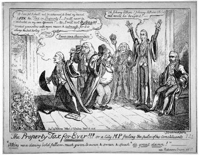 „Podatek od nieruchomości na zawsze!!!”, 1816. autorstwa George Cruikshank