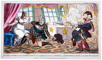 „Żółwiczki i zupa z żółwia!!”, 1822. autorstwa George Cruikshank