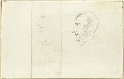 Dwa autoportrety z profilu autorstwa George Cruikshank