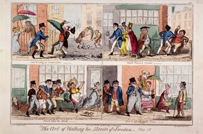 „Spacerując po ulicach Londynu”, 1818 r. autorstwa George Cruikshank
