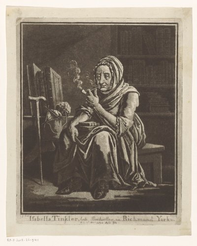 Portret Isabelli Tinkler, księgarni z Richmond, w wieku 92 lat Isabella Tinkler, zmarły księgarz, w Richmond Yorks (tytuł na obiekcie) autorstwa George Cuitt (I)