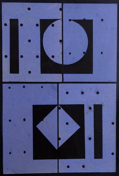 Kolaż, Blue Mercato, 2004 (karta i papier) autorstwa George Dannatt