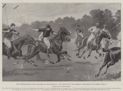 Międzynarodowe mecze polo w Hurlingham, drugi z rozgrywek Pucharu Ameryki Challenge, 9 czerwca autorstwa George Derville Rowlandson