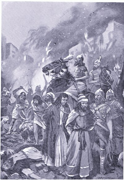 Zniszczenie Sydonu przez Ezara Haddona autorstwa George Derville Rowlandson