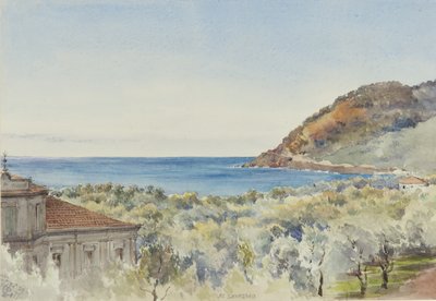 W San Remo patrząc na zachód, 29 listopada 1877 (wc na papierze) autorstwa George Douglas Tinling
