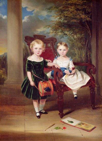 Portret dwojga dzieci, Herberta i Rose, 1844 autorstwa George Duncan Beechey