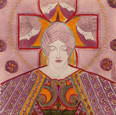Gabinet [na panel dekoracyjny], ok.1898-1901 (akwarela) autorstwa George Dutch Davidson