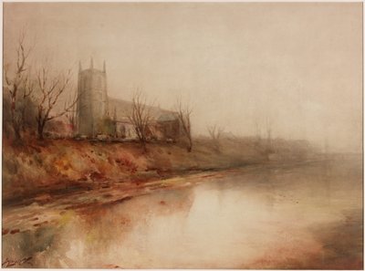 Jesień - Hurworth on Tees (ołówek i akwarela na pokładzie) autorstwa George Edward Horton