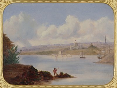 Dom rządowy i wyspa Pinch Gut, port w Sydney, XIX w. autorstwa George Edward Peacock