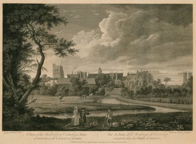 Widok Pałacu Arcybiskupa Canterbury w Lambeth, Surrey autorstwa George Edward Robertson