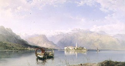 Isola Pescatori z Isola Bella na jeziorze Maggiore autorstwa George Edwards Hering