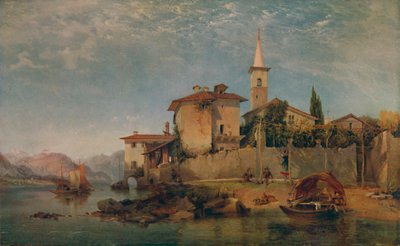 Włoska scena nad jeziorem, 1853, 1935 autorstwa George Edwards Hering