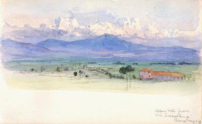 Góry Albańskie od Via Tuscolana, Rzym, 1900. autorstwa George Elbert Burr