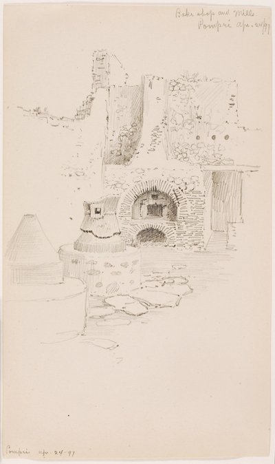 Piekarnia i młyny, Pompei autorstwa George Elbert Burr