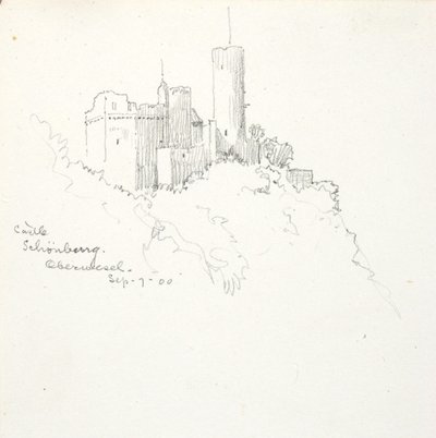 Zamek Schönburg, Oberwesel autorstwa George Elbert Burr
