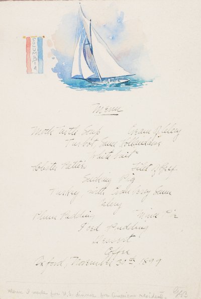 Menu na kolację w USA, Oxford autorstwa George Elbert Burr