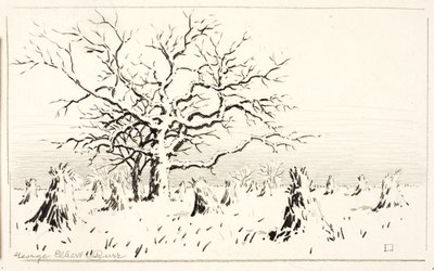 Motyw akwaforty autorstwa George Elbert Burr